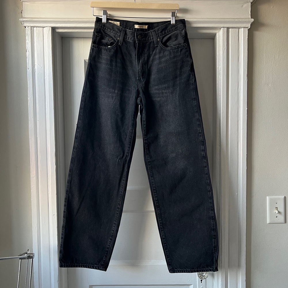 Levi's Black High-Rise Straight Jeans
